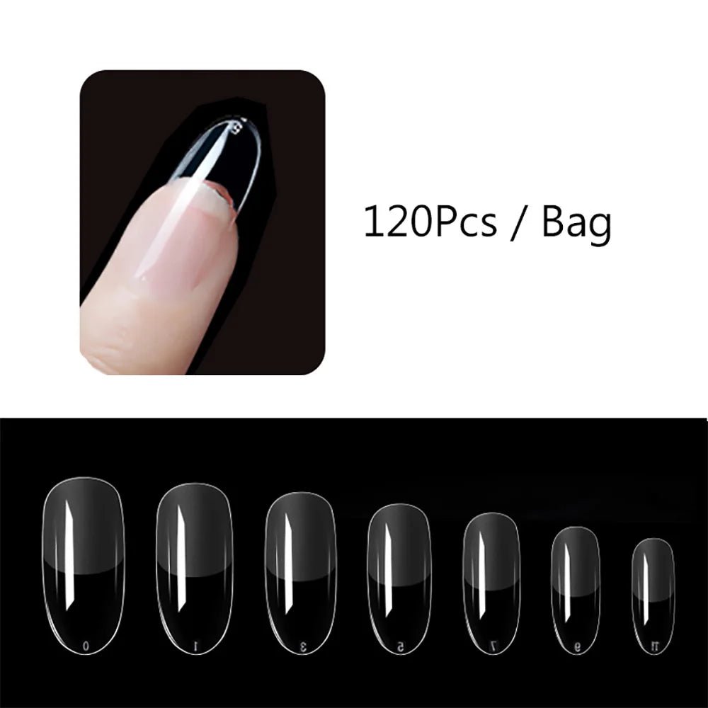 120pcs/bag Matte Press On Nail Tips Soft Full Cover False Nails Oval Almond Sculpted Fake Nail - Hands of Hope