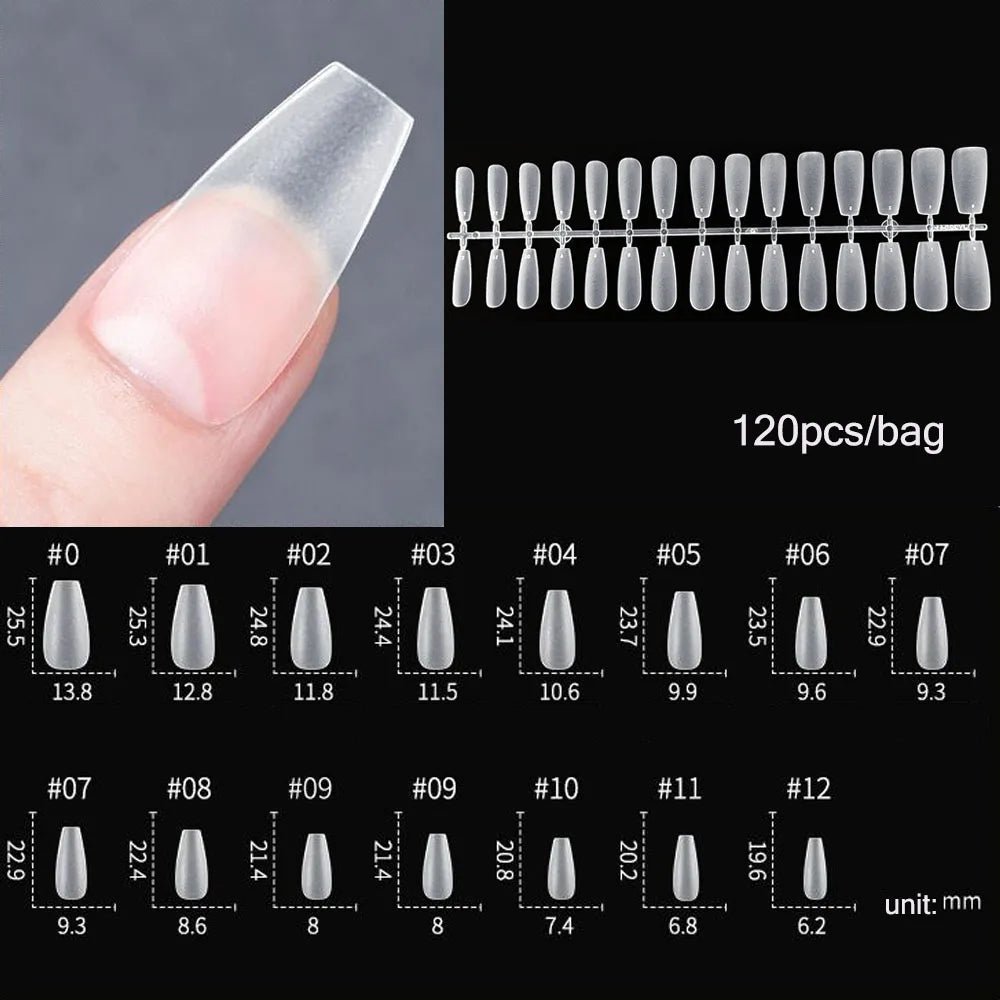 120pcs/bag Matte Press On Nail Tips Soft Full Cover False Nails Oval Almond Sculpted Fake Nail - Hands of Hope