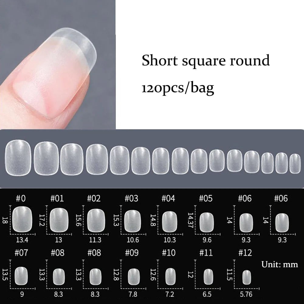 120pcs/bag Matte Press On Nail Tips Soft Full Cover False Nails Oval Almond Sculpted Fake Nail - Hands of Hope
