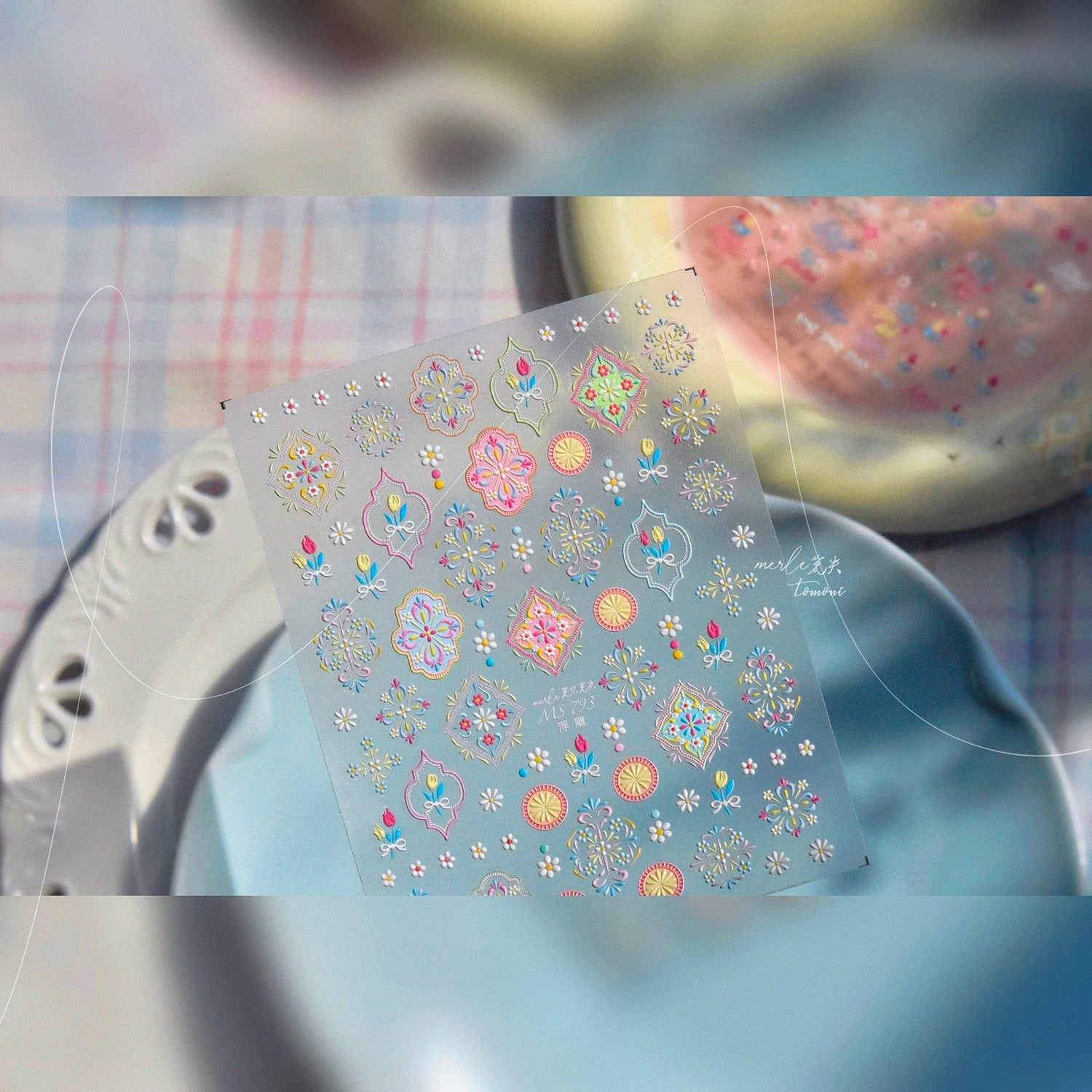 1PCS Boho Style Nail Art Decoration 5D Flowers and Plants Butterflies Relief Stickers Nail Art Supplies Press on Nails - Hands of Hope