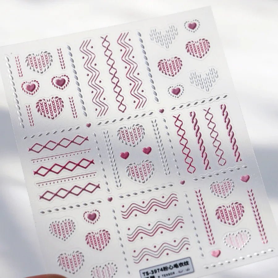 1pcs New 5D Bronzing Punk Heart Moon Nail Art Charms Gothic Star Adhesive Slider Press on Nail Decoration Decals Accessories DIY - Hands of Hope