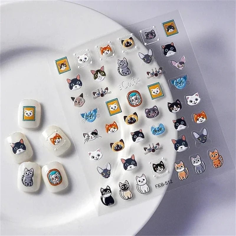 1pcs New 5D Bronzing Punk Heart Moon Nail Art Charms Gothic Star Adhesive Slider Press on Nail Decoration Decals Accessories DIY - Hands of Hope