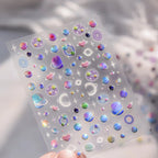 1pcs New 5D Bronzing Punk Heart Moon Nail Art Charms Gothic Star Adhesive Slider Press on Nail Decoration Decals Accessories DIY - Hands of Hope