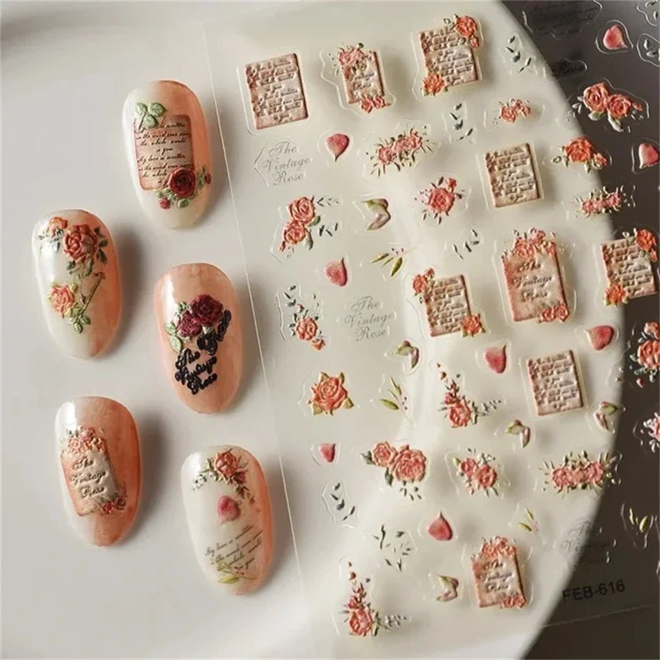 1pcs New 5D Bronzing Punk Heart Moon Nail Art Charms Gothic Star Adhesive Slider Press on Nail Decoration Decals Accessories DIY - Hands of Hope