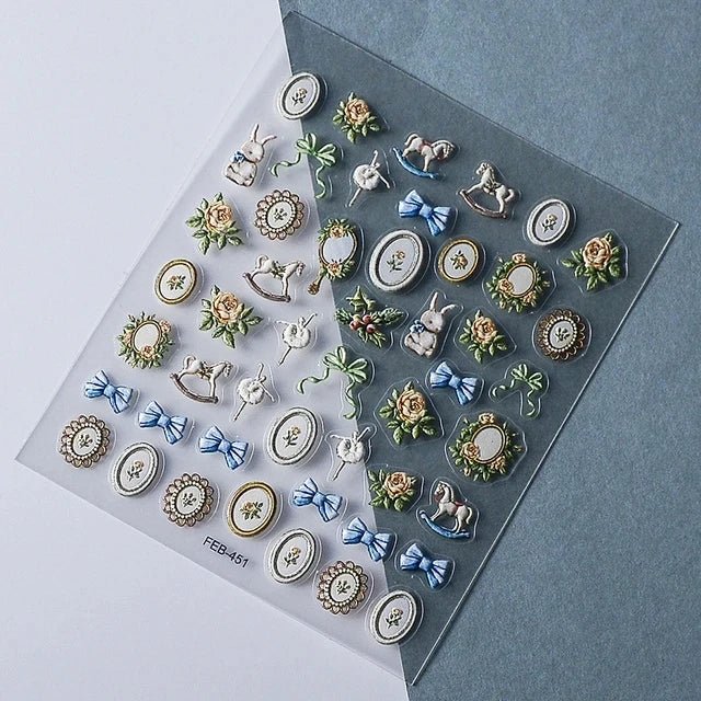 1pcs New 5D Bronzing Punk Heart Moon Nail Art Charms Gothic Star Adhesive Slider Press on Nail Decoration Decals Accessories DIY - Hands of Hope