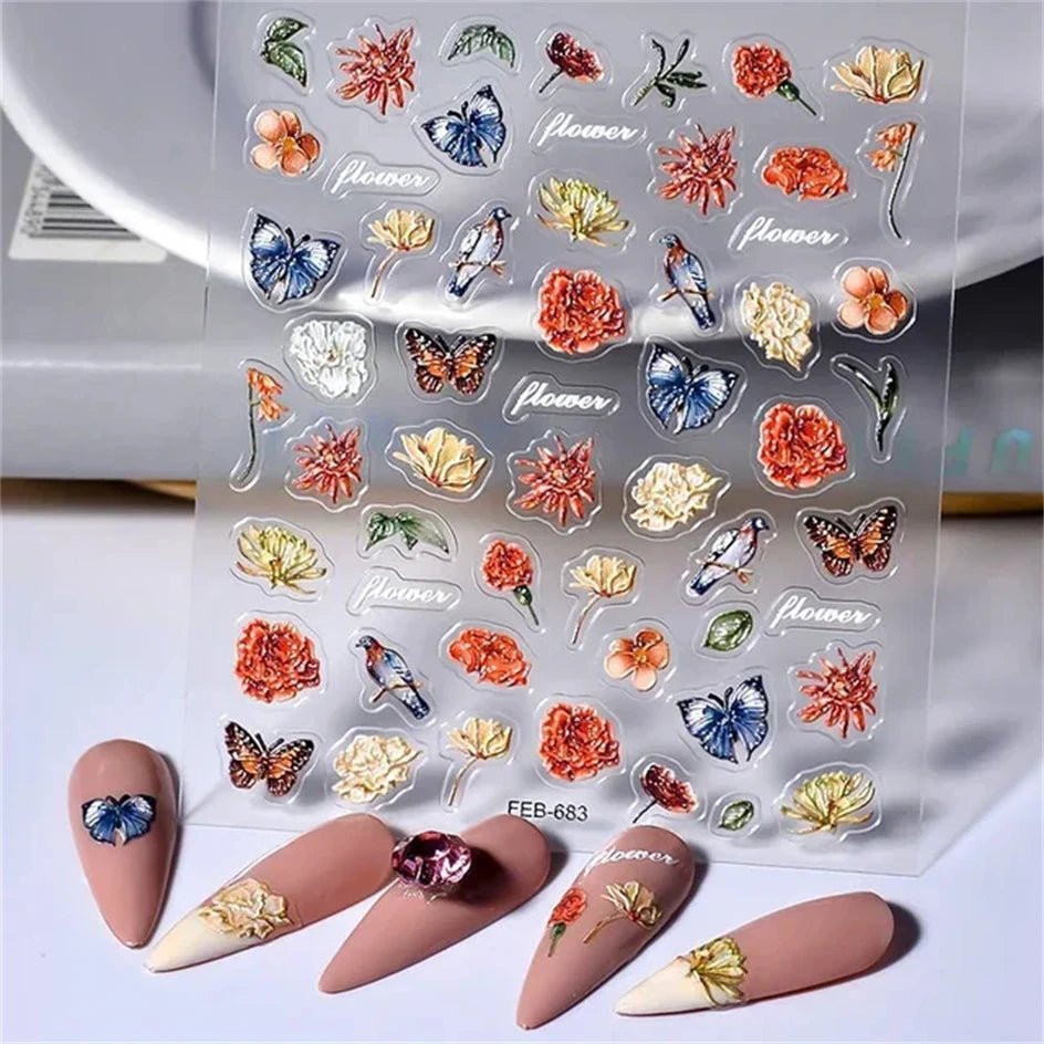 1pcs New 5D Bronzing Punk Heart Moon Nail Art Charms Gothic Star Adhesive Slider Press on Nail Decoration Decals Accessories DIY - Hands of Hope
