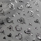 1pcs New 5D Bronzing Punk Heart Moon Nail Art Charms Gothic Star Adhesive Slider Press on Nail Decoration Decals Accessories DIY - Hands of Hope