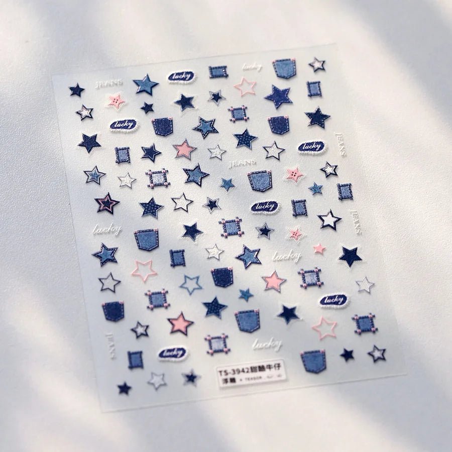 1pcs New 5D Bronzing Punk Heart Moon Nail Art Charms Gothic Star Adhesive Slider Press on Nail Decoration Decals Accessories DIY - Hands of Hope