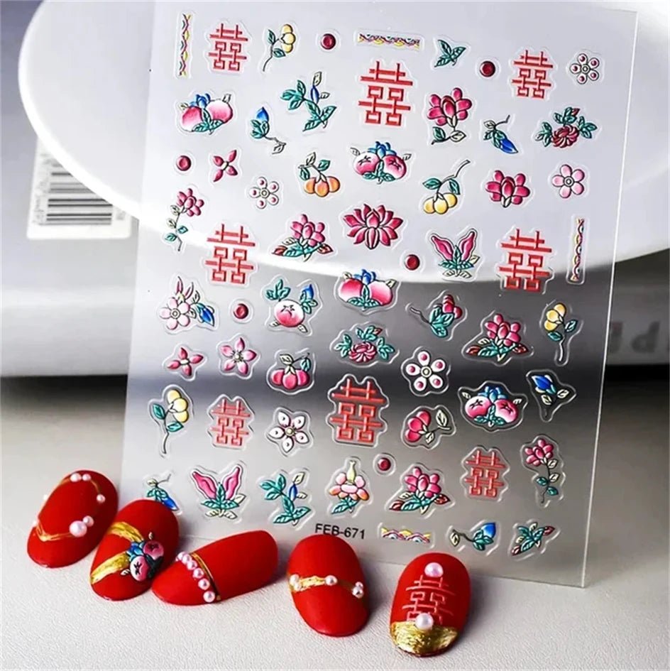 1pcs New 5D Bronzing Punk Heart Moon Nail Art Charms Gothic Star Adhesive Slider Press on Nail Decoration Decals Accessories DIY - Hands of Hope