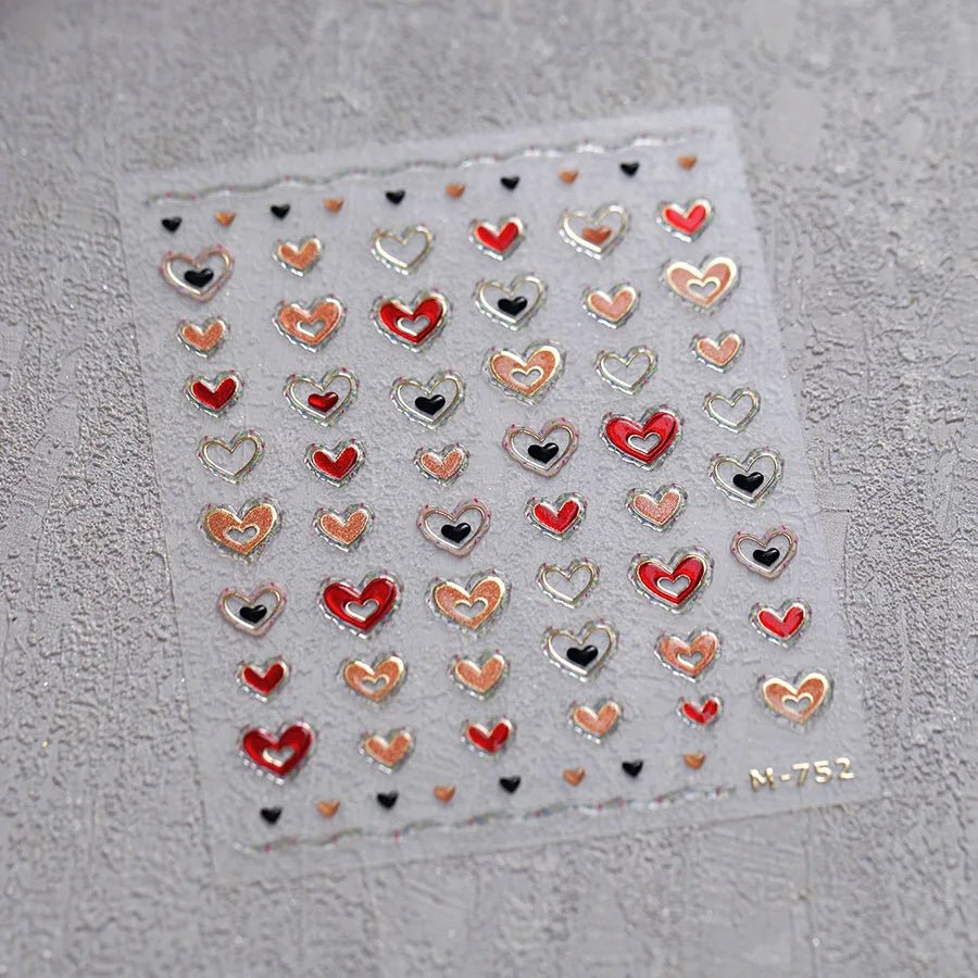 1pcs New 5D Bronzing Punk Heart Moon Nail Art Charms Gothic Star Adhesive Slider Press on Nail Decoration Decals Accessories DIY - Hands of Hope