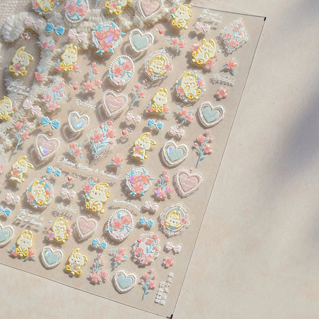 1pcs New 5D Bronzing Punk Heart Moon Nail Art Charms Gothic Star Adhesive Slider Press on Nail Decoration Decals Accessories DIY - Hands of Hope