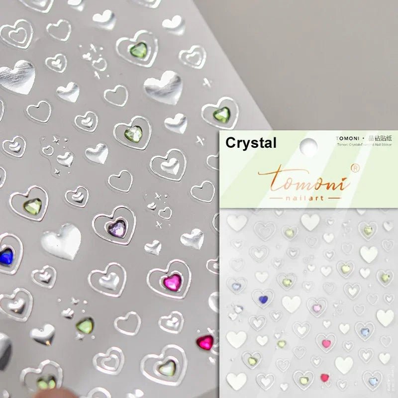 1pcs New 5D Bronzing Punk Heart Moon Nail Art Charms Gothic Star Adhesive Slider Press on Nail Decoration Decals Accessories DIY - Hands of Hope