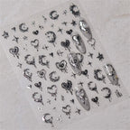 1pcs New 5D Bronzing Punk Heart Moon Nail Art Charms Gothic Star Adhesive Slider Press on Nail Decoration Decals Accessories DIY - Hands of Hope