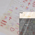 1pcs New 5D Bronzing Punk Heart Moon Nail Art Charms Gothic Star Adhesive Slider Press on Nail Decoration Decals Accessories DIY - Hands of Hope