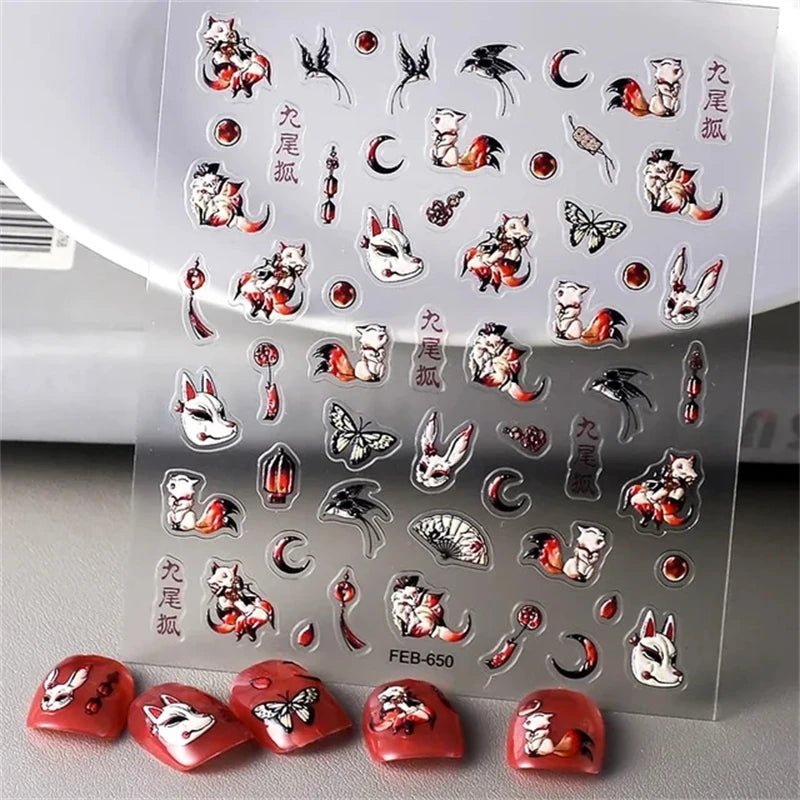 1pcs New 5D Bronzing Punk Heart Moon Nail Art Charms Gothic Star Adhesive Slider Press on Nail Decoration Decals Accessories DIY - Hands of Hope