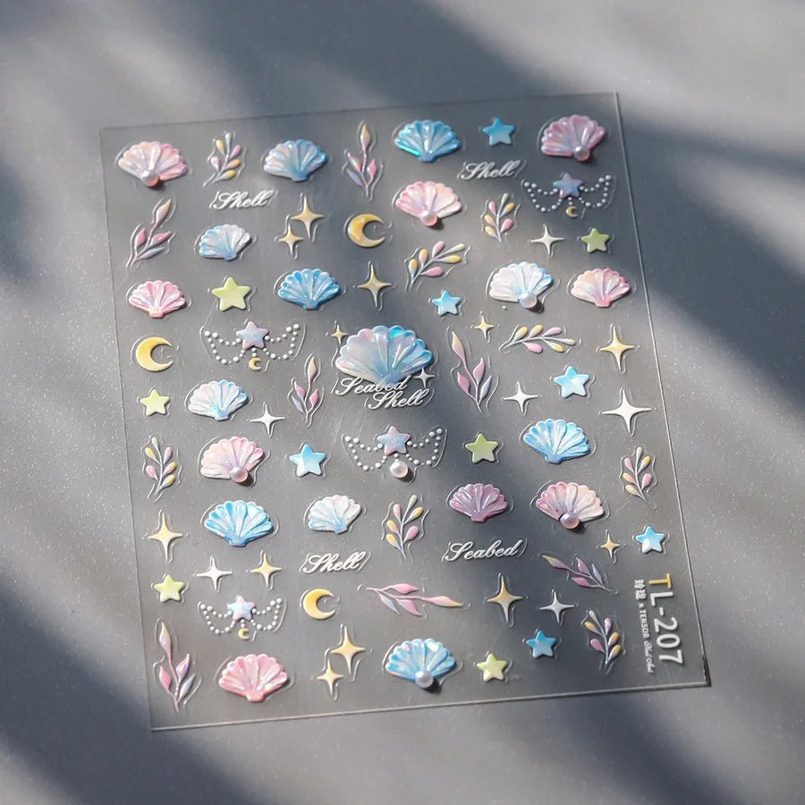 1pcs New 5D Bronzing Punk Heart Moon Nail Art Charms Gothic Star Adhesive Slider Press on Nail Decoration Decals Accessories DIY - Hands of Hope