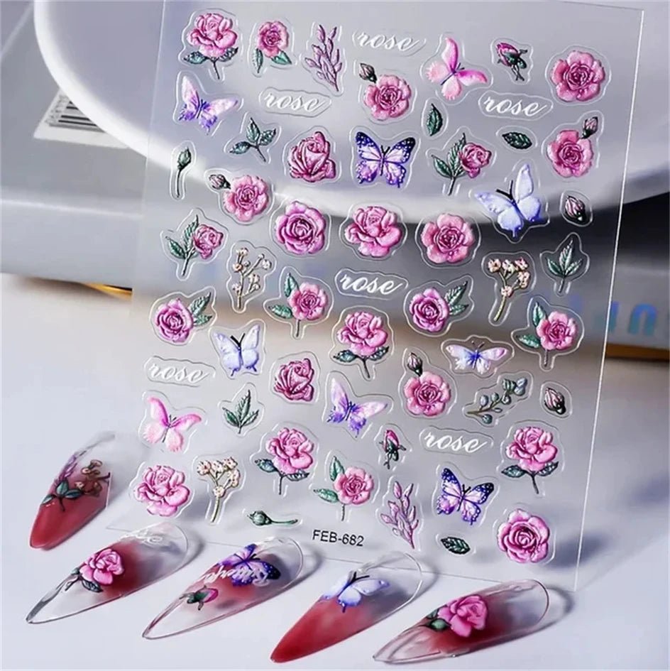 1pcs New 5D Bronzing Punk Heart Moon Nail Art Charms Gothic Star Adhesive Slider Press on Nail Decoration Decals Accessories DIY - Hands of Hope