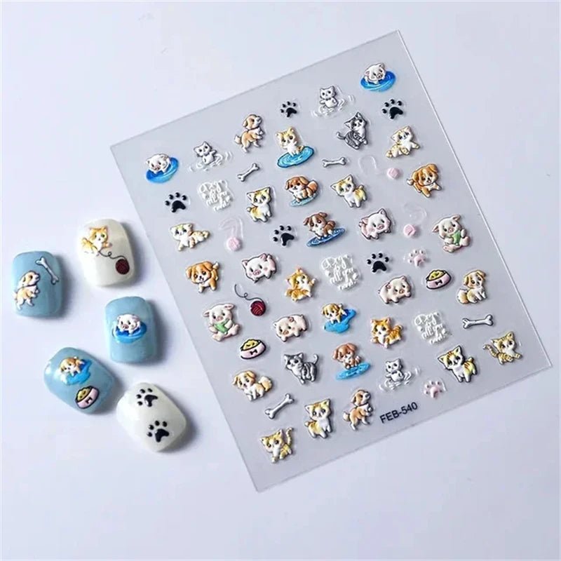 1pcs New 5D Bronzing Punk Heart Moon Nail Art Charms Gothic Star Adhesive Slider Press on Nail Decoration Decals Accessories DIY - Hands of Hope