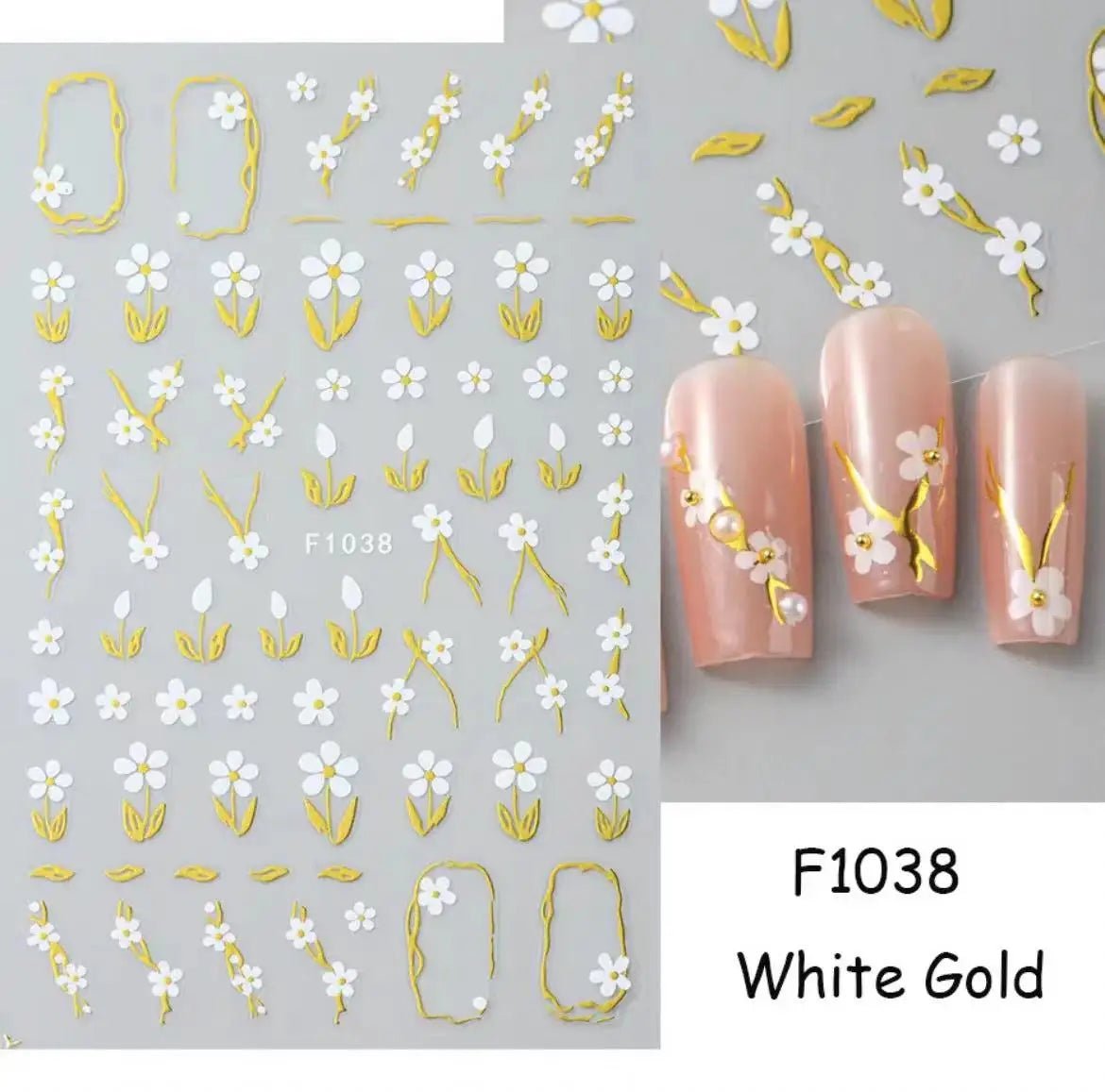 1PCS New Leopard Print Nail Stickers Black White Heart Nail Supplies Nail Decals Flowers Stickers Nail Decoration Press On Nails - Hands of Hope