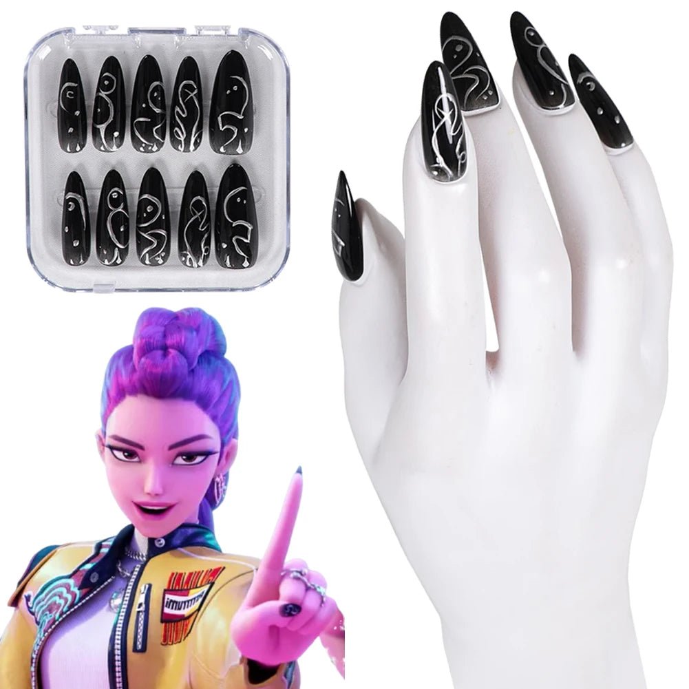 2025 Cartoon Demon Hunter of KPop Cosplay Rumi Nail Set - Hands of Hope