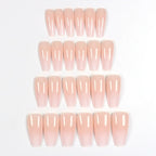 24 Pcs Ballerina Press On Nails Pink Gradient Fake Nails Glossy Artificial Finger Manicure Reusable False Nails For Women - Hands of Hope