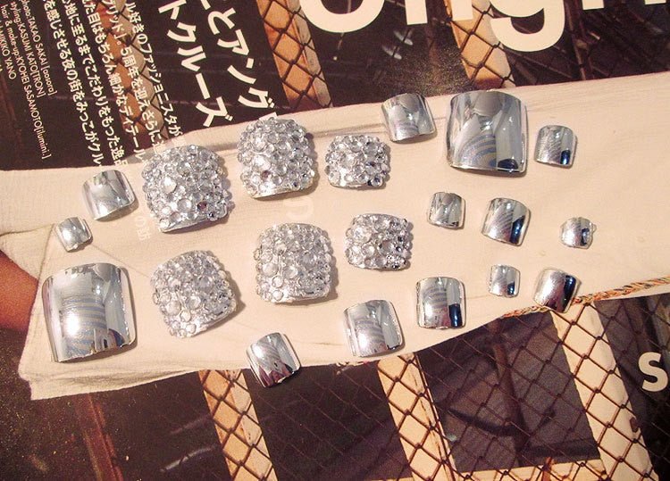 24 pcs Toe Nails Metallic Pedicure Nail Set - Hands of Hope
