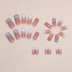 24 pieces of gentle nude long press - on nails (square shape), paired with 1 piece of jelly glue and 1 nail file - Hands of Hope