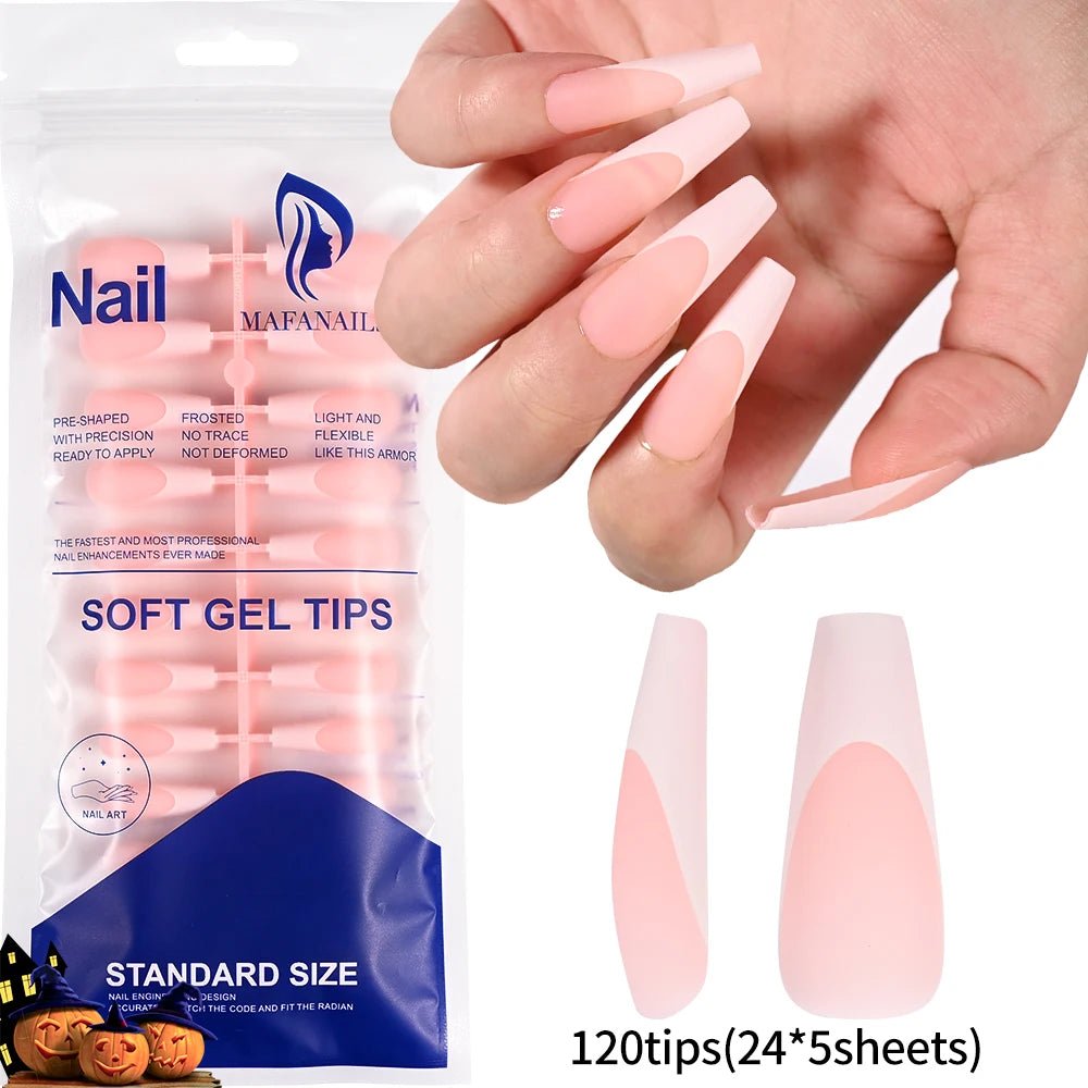 240/120Pcs Colorful French Short Square False Nails Full Cover Fake Nail Tip Extension Acrylic Wearable Ballerina Press on Nails - Hands of Hope