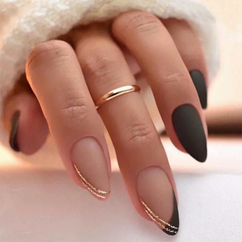 24pcs Almond False Nails Tips Summer Beach Colorful Nails Sets with Pearl Flower Design Press on Nails Art Wearable Fake Nail - Hands of Hope