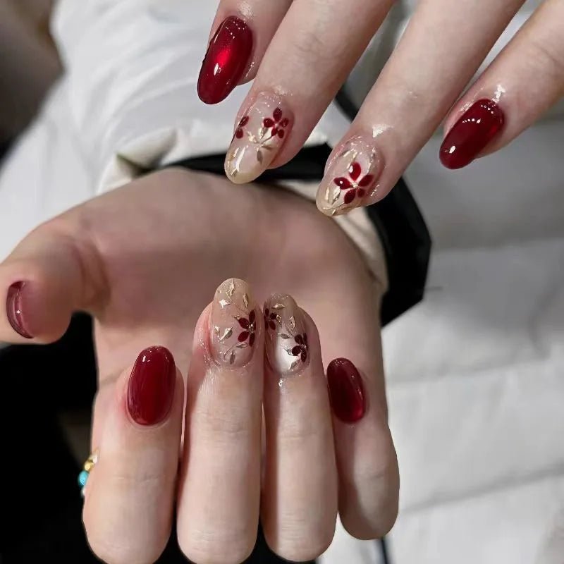 24Pcs Almond Pure Handmade Press On Nails Full Cover Butterfly French Pearl Diamond False Nails Wearable Manicure Nail Tips Art - Hands of Hope