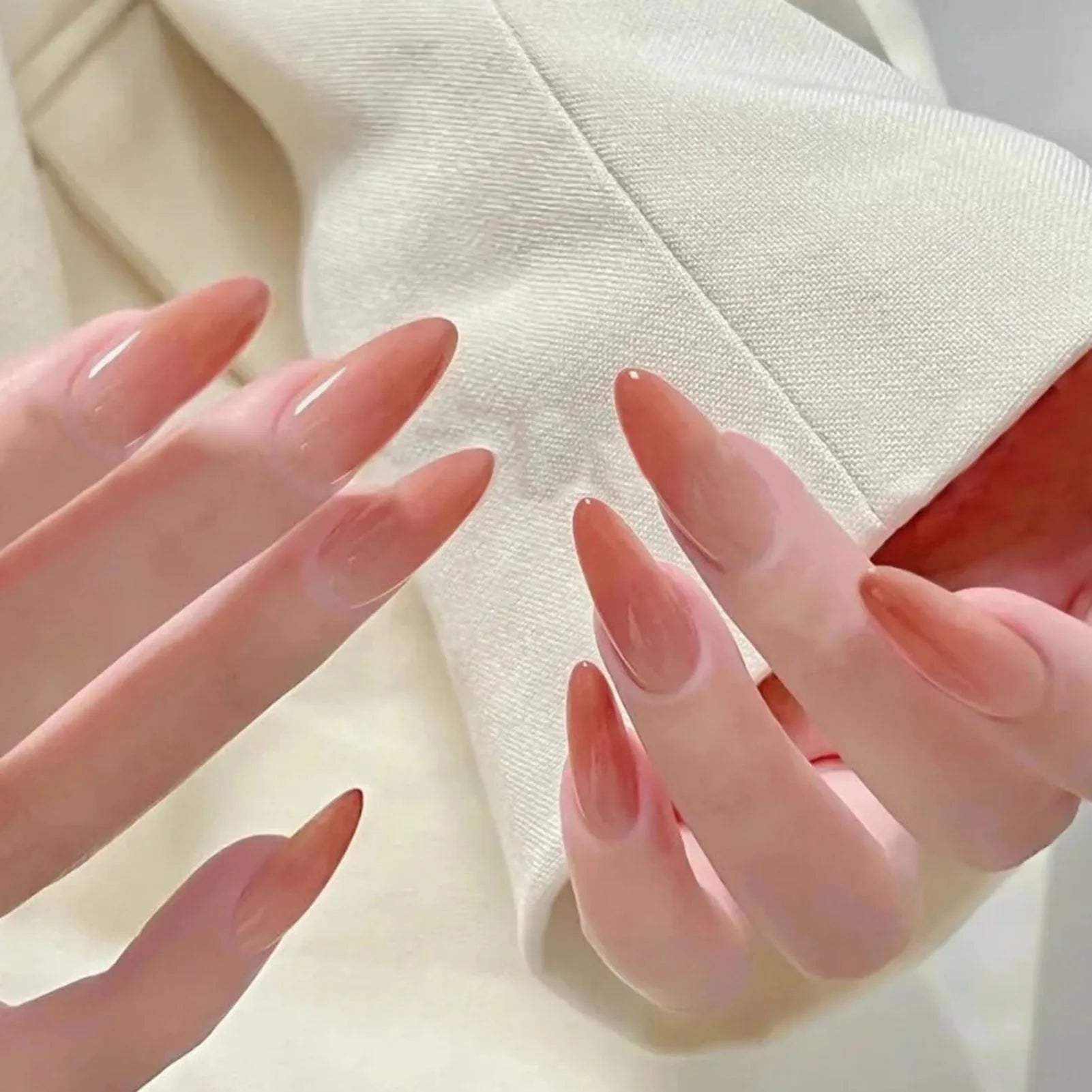 24pcs Black Gradients Long Paragraph Fashion Manicure Patch Reusable Adhesive False Nails Almond Fake Nails Press On Stiletto - Hands of Hope