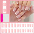 24Pcs Bow Pearl Press on Fake Nails Nude Pink Almond French Stick on False Nail Korean Sweet Girls Wearable Press on Nail + TOOL - Hands of Hope