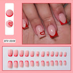 24Pcs Bow Pearl Press on Fake Nails Nude Pink Almond French Stick on False Nail Korean Sweet Girls Wearable Press on Nail + TOOL - Hands of Hope
