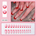 24Pcs Bow Pearl Press on Fake Nails Nude Pink Almond French Stick on False Nail Korean Sweet Girls Wearable Press on Nail + TOOL - Hands of Hope