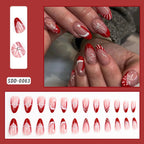 24Pcs Bow Pearl Press on Fake Nails Nude Pink Almond French Stick on False Nail Korean Sweet Girls Wearable Press on Nail + TOOL - Hands of Hope