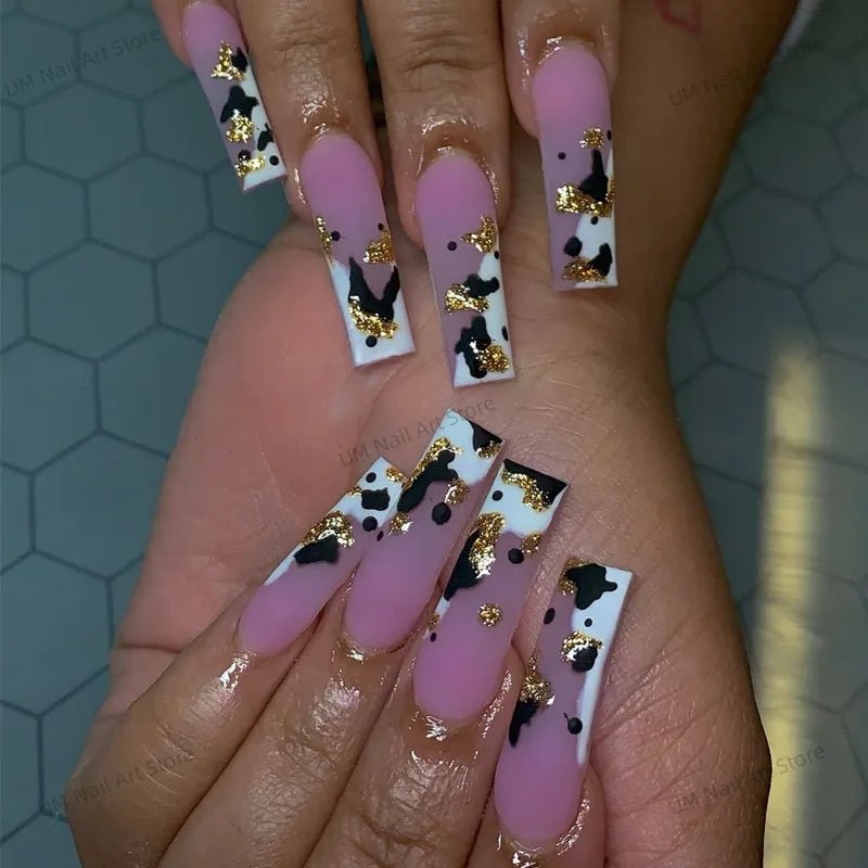 24Pcs Colorful False Nails with Tools Wearable Red Long Coffin Fake Nails Rhinestone Design Ballet Full Cover Press on Nails Tip - Hands of Hope