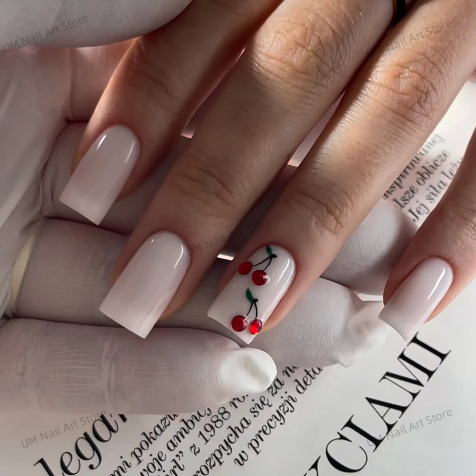 24Pcs Colorful False Nails with Tools Wearable Red Long Coffin Fake Nails Rhinestone Design Ballet Full Cover Press on Nails Tip - Hands of Hope