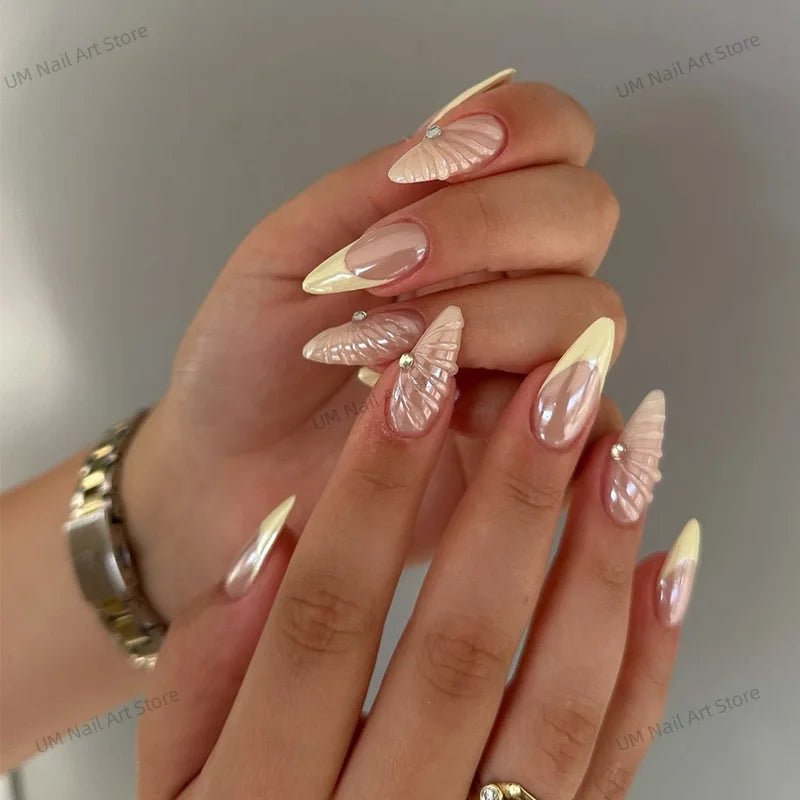 24Pcs Colorful False Nails with Tools Wearable Red Long Coffin Fake Nails Rhinestone Design Ballet Full Cover Press on Nails Tip - Hands of Hope