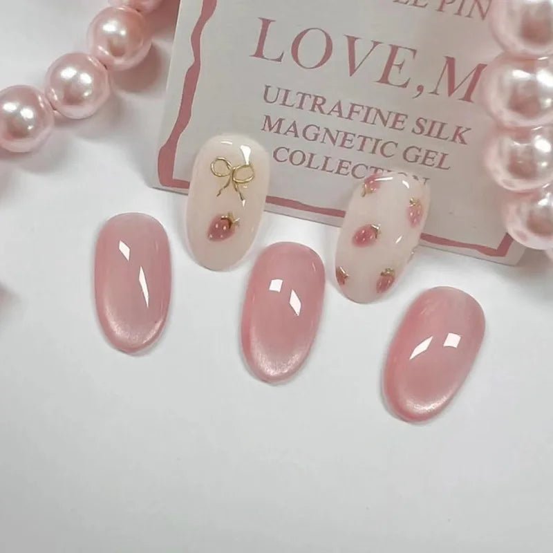 24Pcs Oval Short Pink Press on Nails Simple Ombre Spring False Nail for Sweet Sassy Cool Women&Girl Removable Wearable Nail Art - Hands of Hope