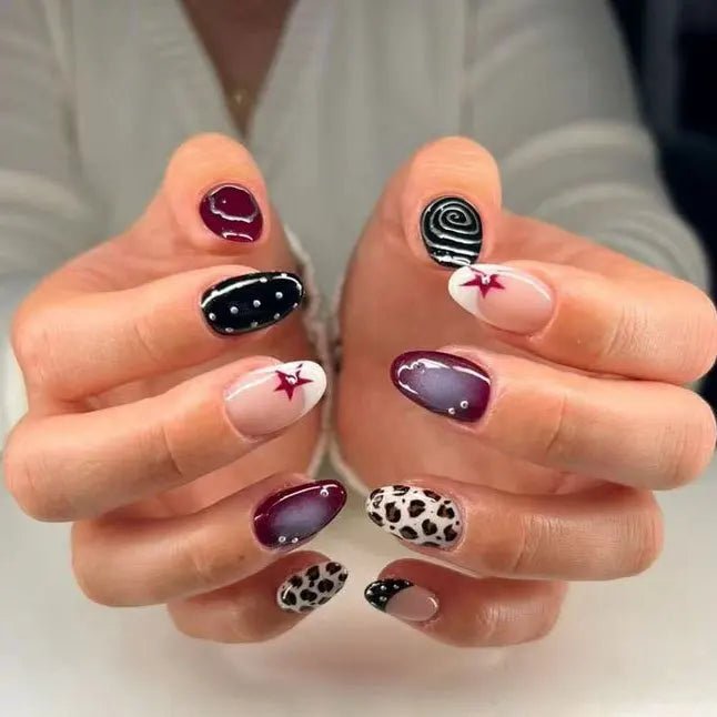 24PCS Pink Star Bow Press on Nail Gentle Blush French Almond False Nail with Pearl Diamonds Design Wearable Sweet Fake Nail Tips - Hands of Hope