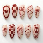 24PCS Retro Blue Simple Flowers Almond Press on Nails Full Cover Glossy White French Nail Golden Steel Ball Fake Nails for Women - Hands of Hope