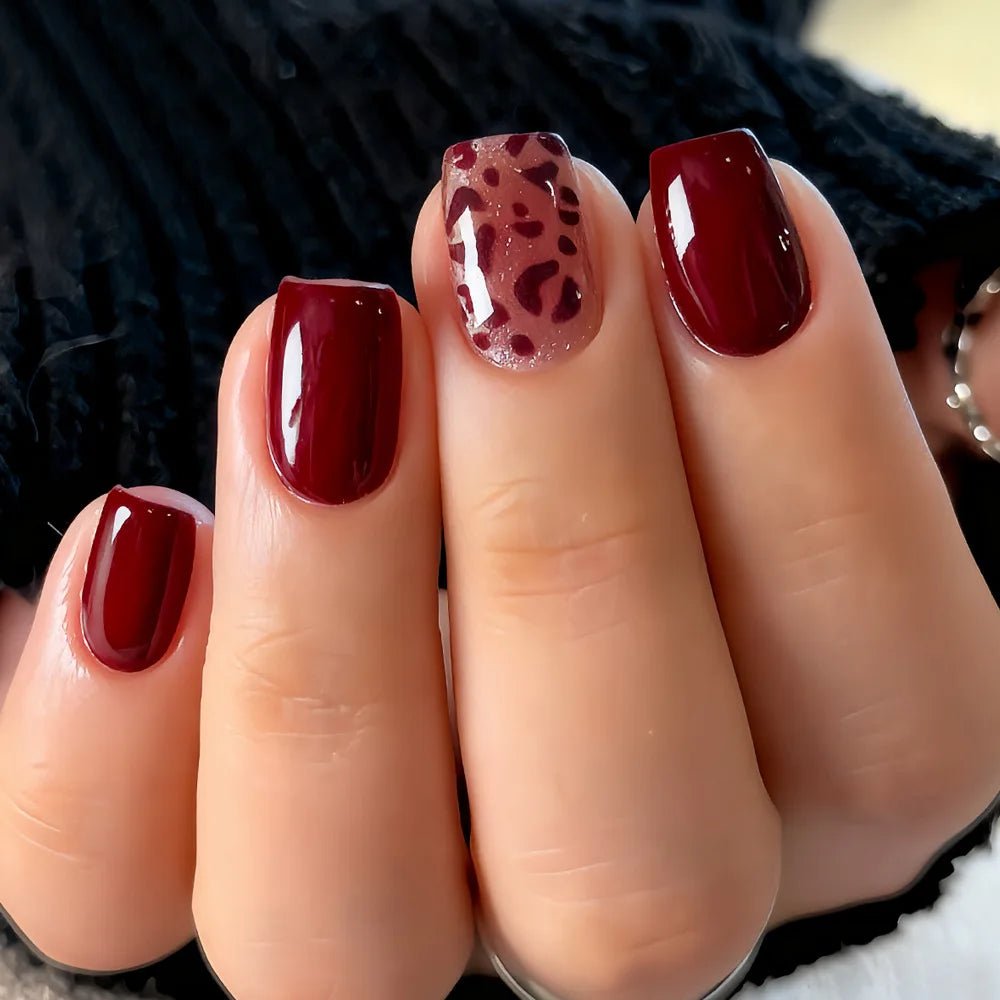 24Pcs Short Round Fake Nails Cat Eye Nail Design Glitter Detachable False Nail Solid Color Full Cover Acrylic Press on Nail Tips - Hands of Hope