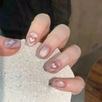 24Pcs Short Square Coffin False Nails Square Fake Nails with Glue French Glitter Wearable Acrylic Nails Set Press on Nail Tips - Hands of Hope