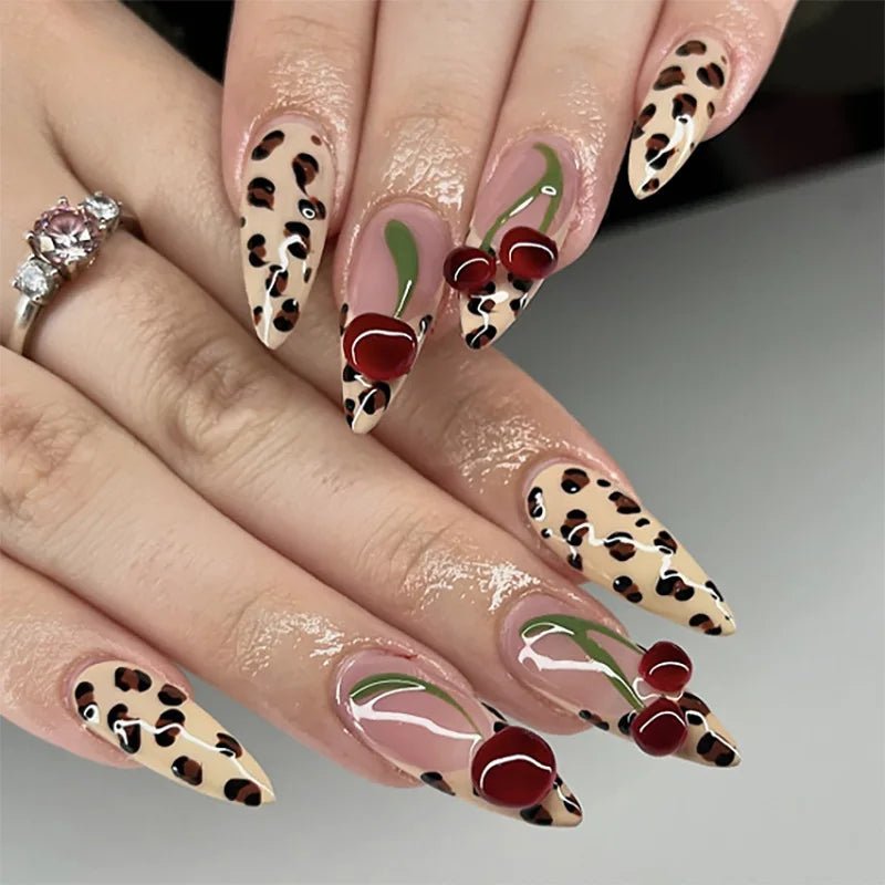 24Pcs Simple French Fake Nails with Almond Head Design Detachable 3D Irregular Star Pattern Press on False Nails Manicure Tools - Hands of Hope
