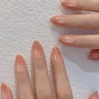 24Pcs Simple Glitter Almond False Nails with Glue Ballerina Nail Design Sweet Cool French Detachable Press on Nail Manicure Tips - Hands of Hope