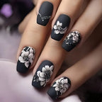 24pcs/set Medium long fake nails for women Spring summer flowers butterfly bee design faux ongles tips press on false nail art - Hands of Hope