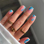 24Pcs/Set Short French Wearing Fake Nails Art Pink Gentle Girl Glitter Pearlized Press on Nail Tips Cute Natural Sweet Ins Style - Hands of Hope