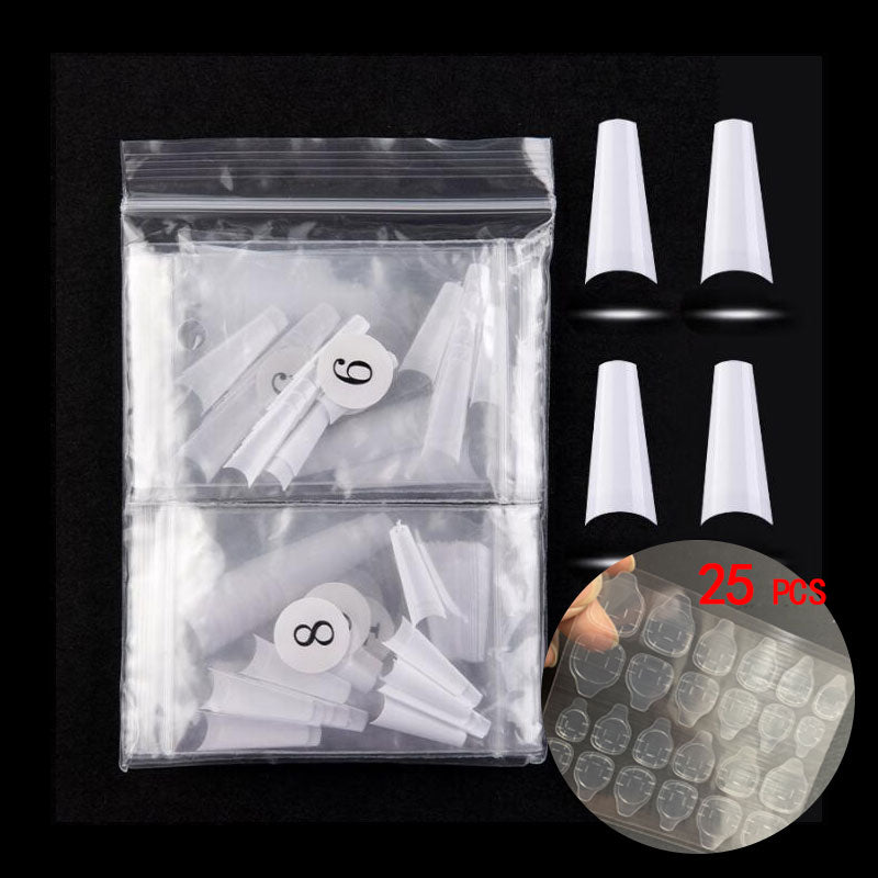 *UNPAINTED* Nail Art Tips Press on Long Coffin UNPAINTED