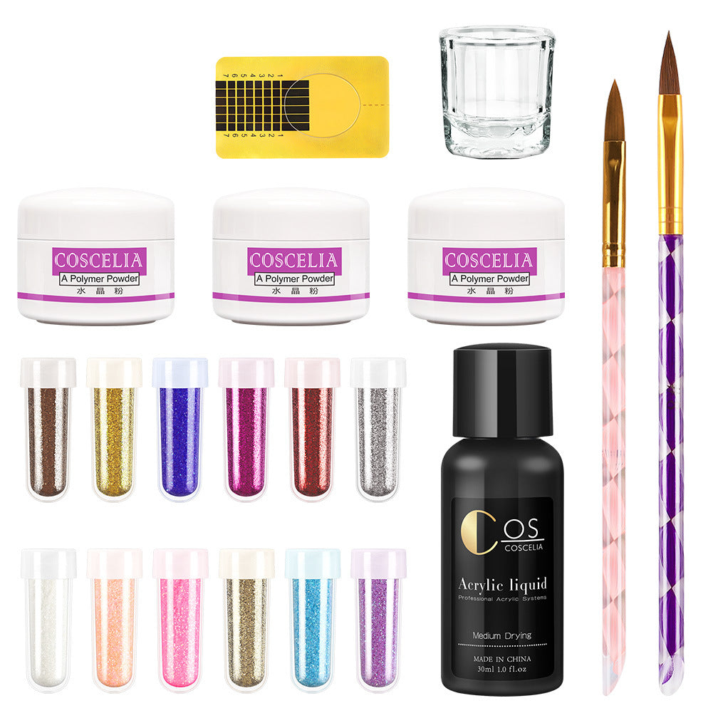 12 Color Glitter Dip Powder Set