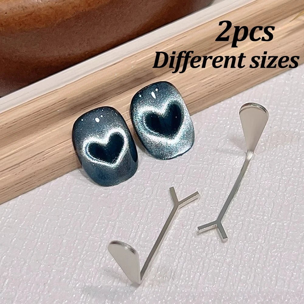 3D Heart Argyle Rhombus Pattern Cat Eye Nail Magnetic Tool Suck Glass Bead/Snake/Love/French Strong Cat Eye Nail Art Magnet Pen - Hands of Hope